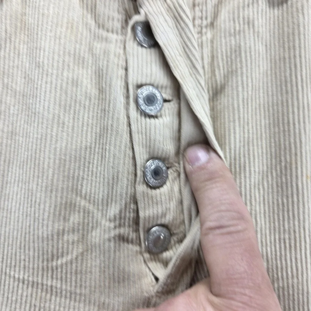 Vintage Levis 501 Jeans Mens Beige Corduroy Straight Button Fly USA Fits 30x34